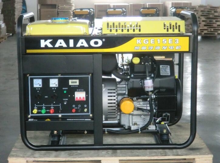 KGE15E3 16kva taşınabilir benzinli üç fazlı güç jeneratörü Dijital kontrol paneli ile